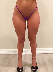 enjoy the gap a purple micro thong with small jewels in the front